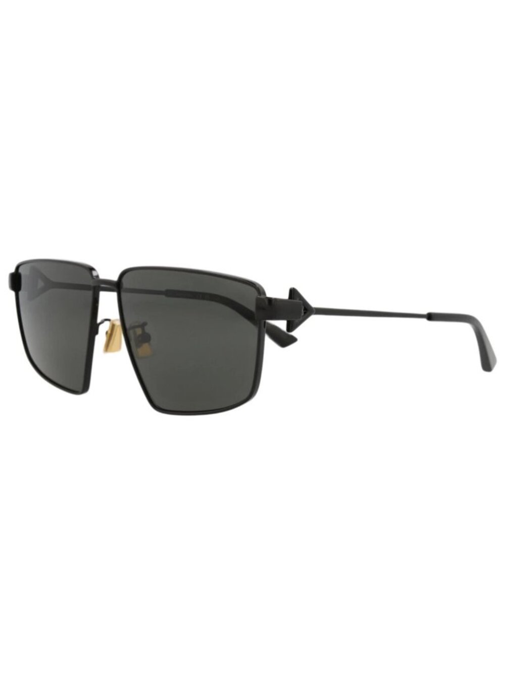New Bottega Veneta Women's Sunglasses Square Rectangle Metal Frame Black Black